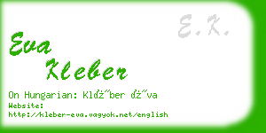 eva kleber business card